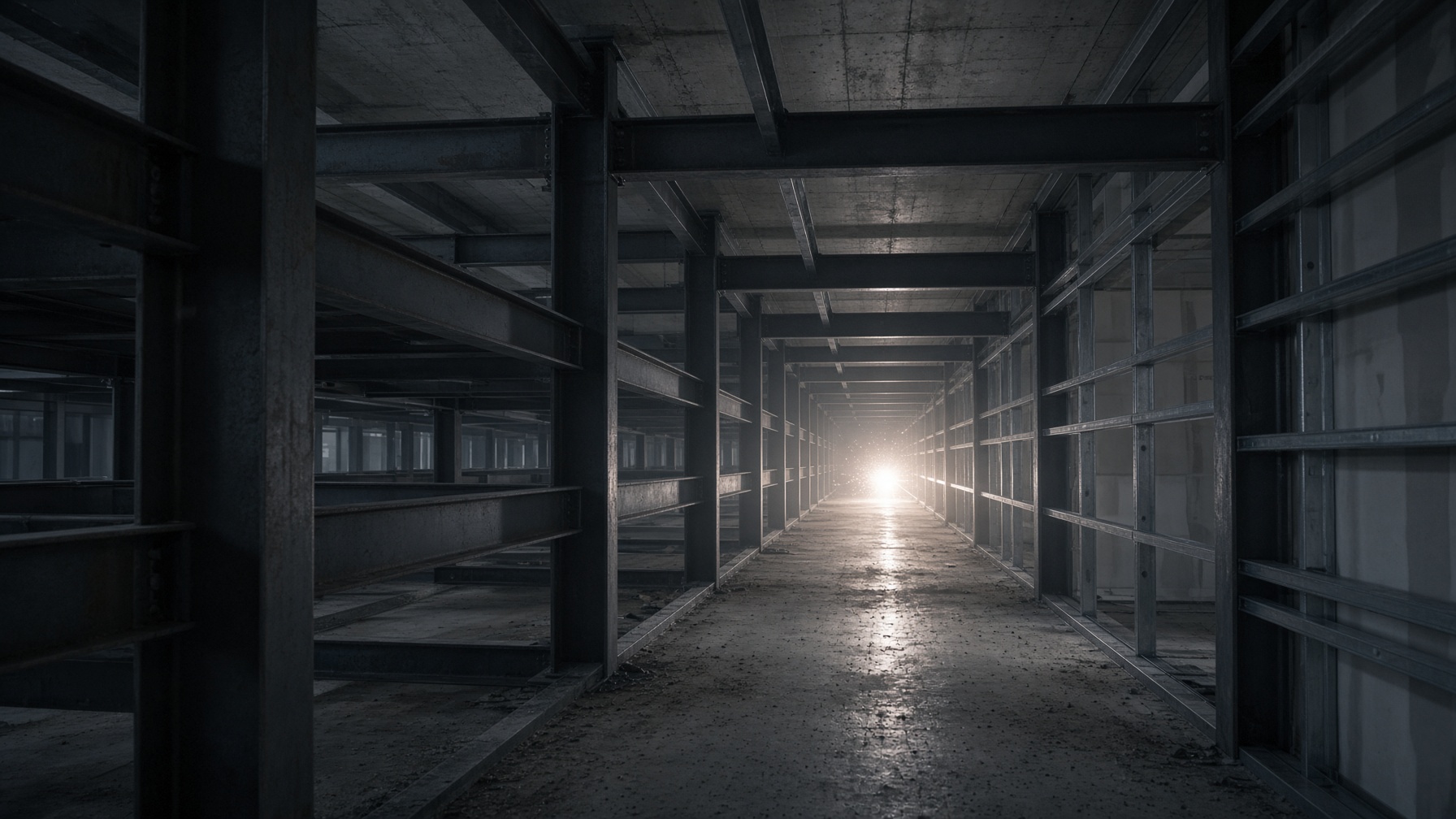 Steel corridor on a jobsite